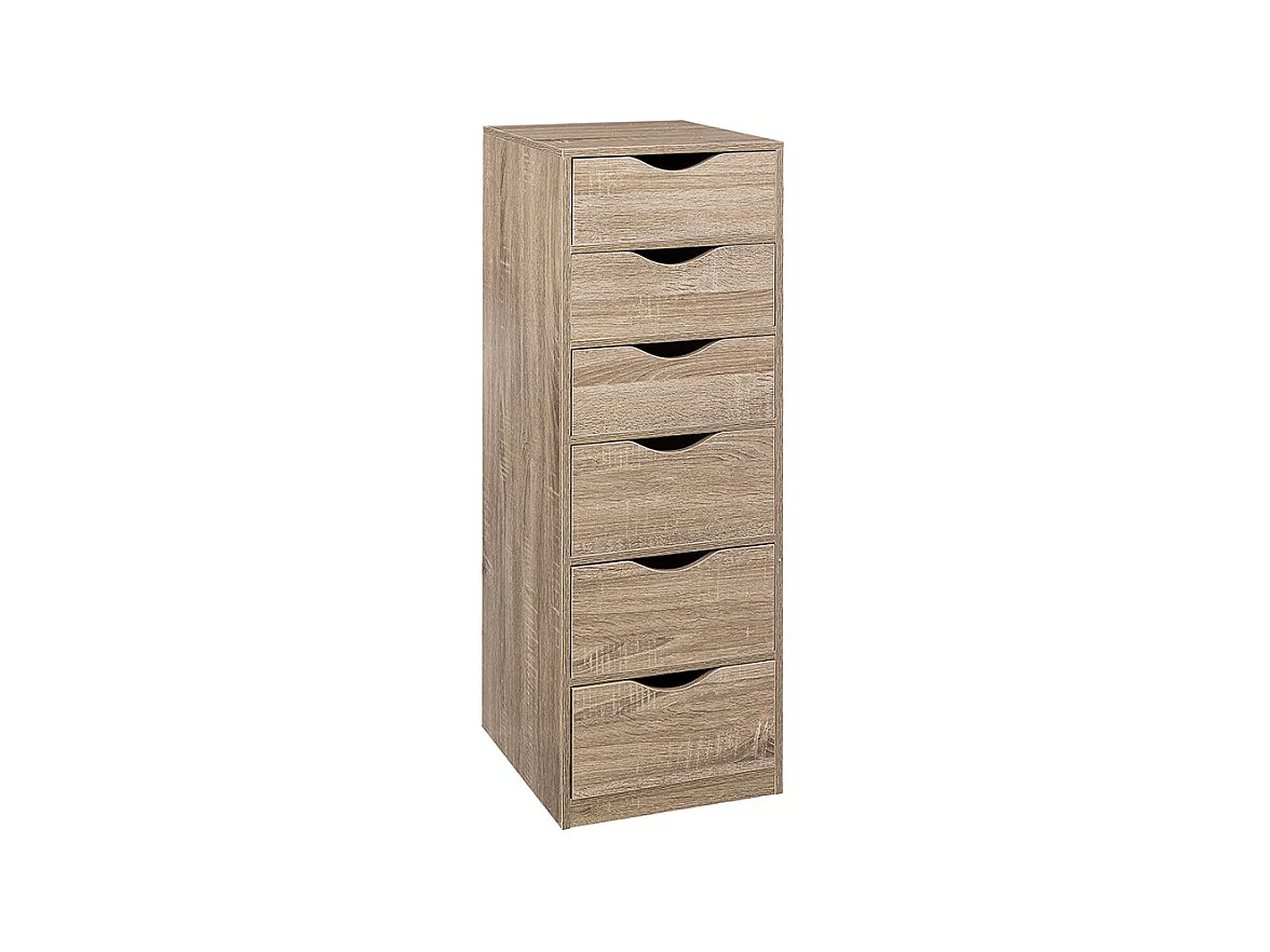 Caisson de Bureau "6 Tiroirs" 100cm Naturel