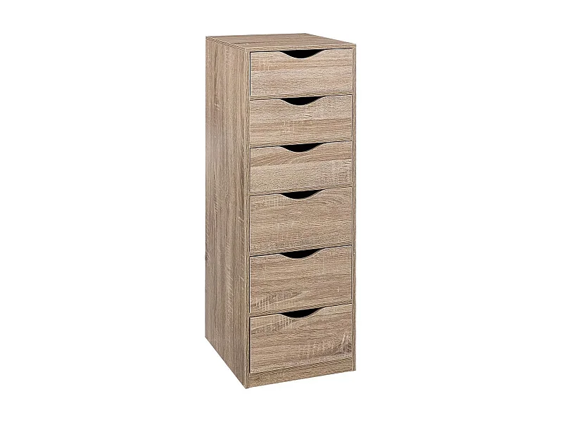 Caisson de Bureau "6 Tiroirs" 100cm Naturel