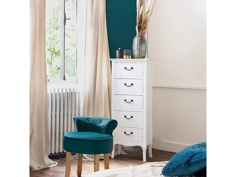 Chiffonnier 5 Tiroirs "Chrysa" 113cm Naturel