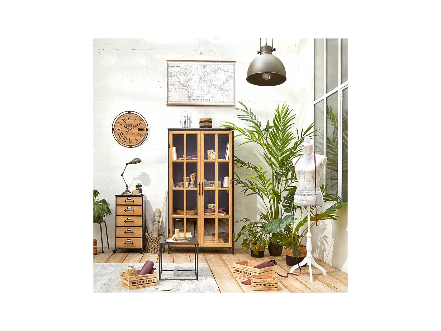 Chiffonnier Design 5 Tiroirs "Baris" 87cm Noir