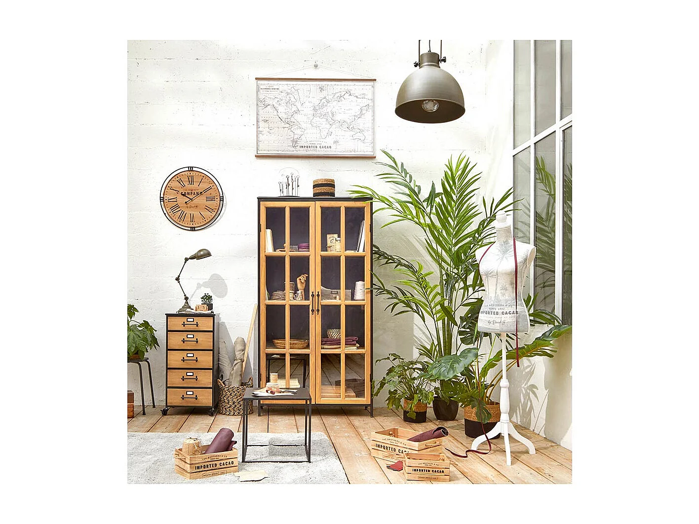 Chiffonnier Design 5 Tiroirs "Baris" 87cm Noir