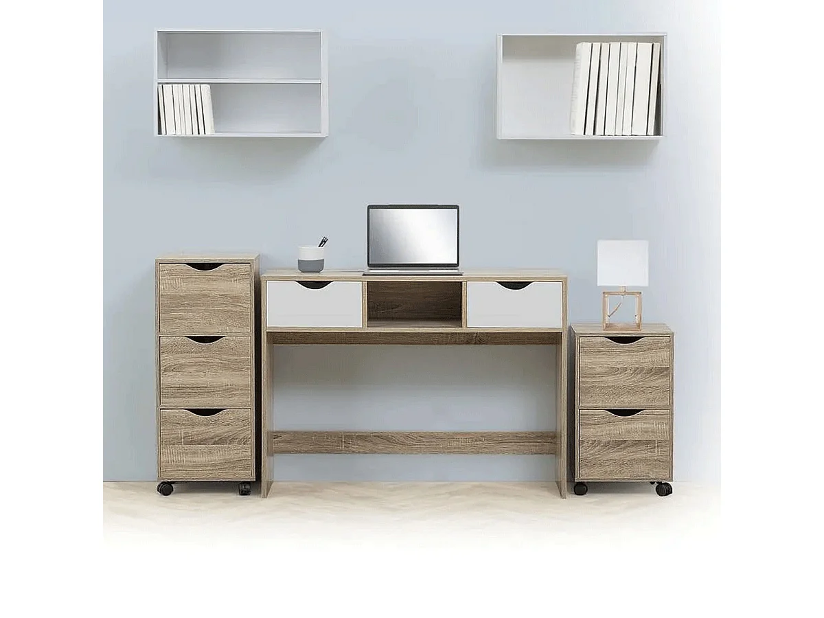 Tour de Rangement "2 Tiroirs" 56cm Naturel