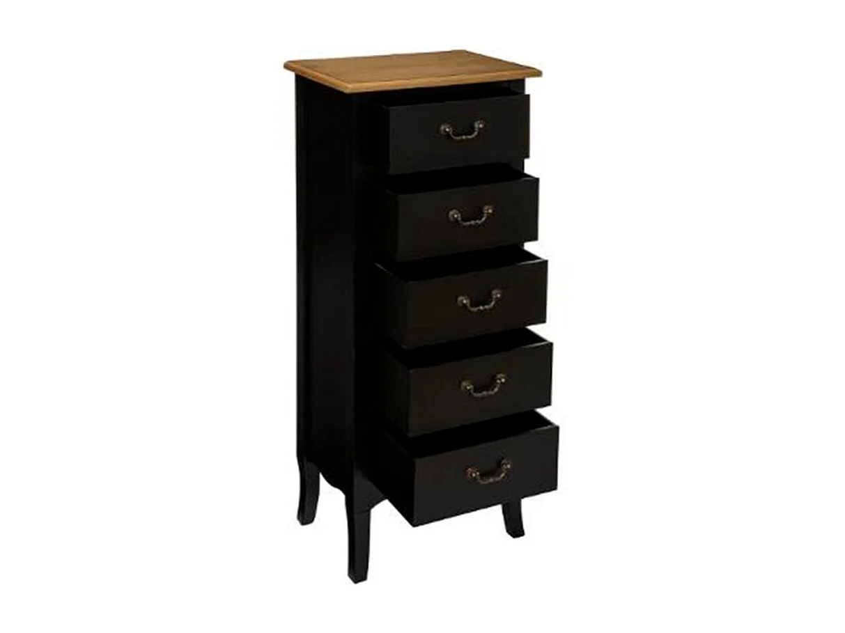 Chiffonnier 5 Tiroirs "Chrysa" 113cm Noir