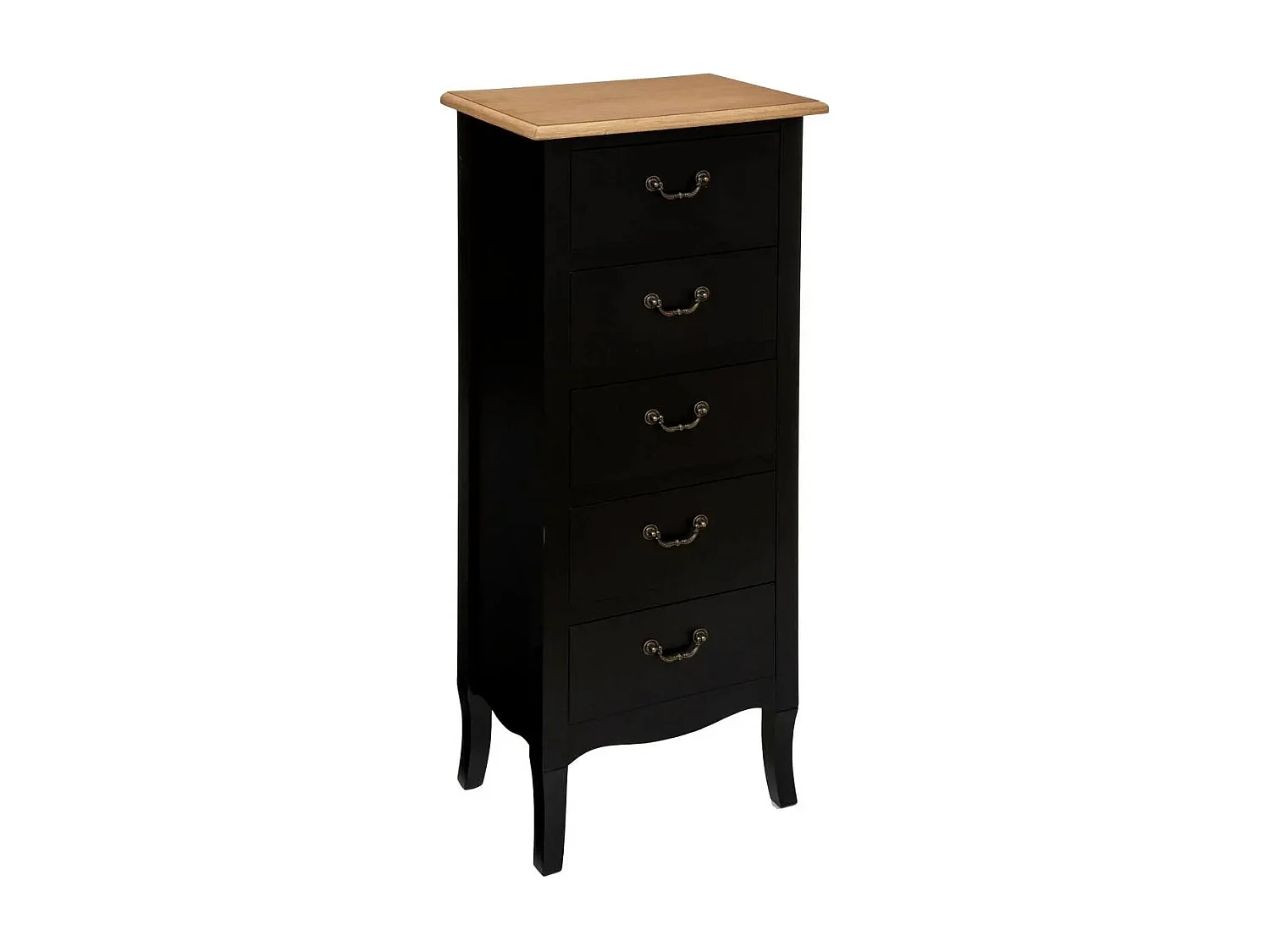 Chiffonnier 5 Tiroirs "Chrysa" 113cm Noir