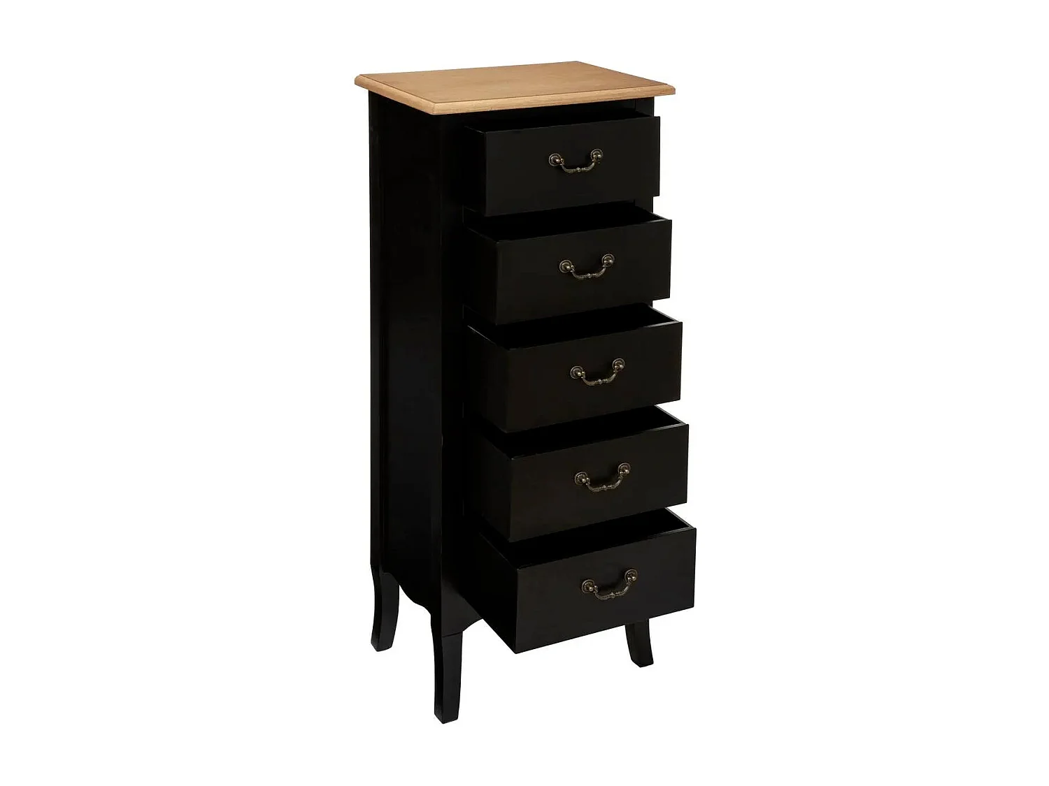 Chiffonnier 5 Tiroirs "Chrysa" 113cm Noir