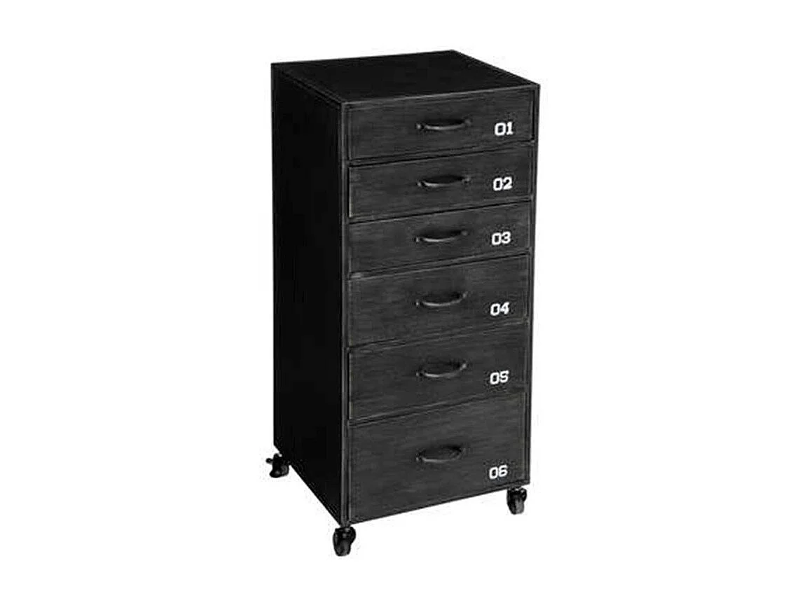 Chiffonnier 6 Tiroirs en Métal "Sevin" 96cm Gris