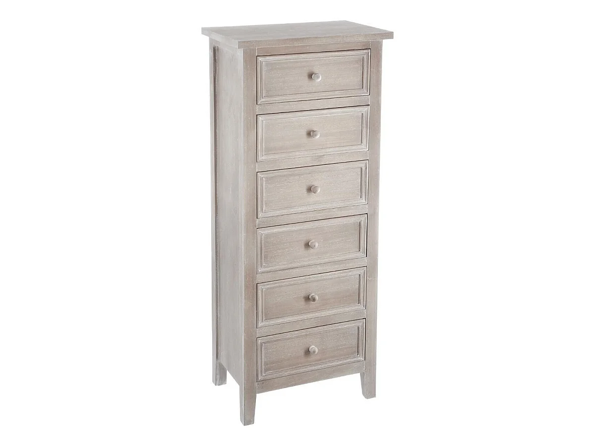 Chiffonnier 6 Tiroirs "Charme" 113cm Naturel