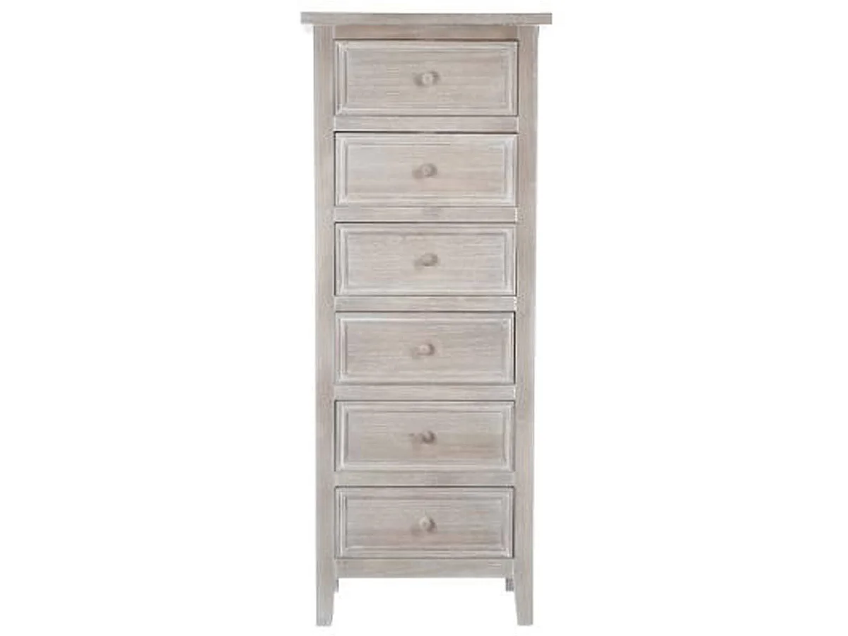 Chiffonnier 6 Tiroirs "Charme" 113cm Naturel
