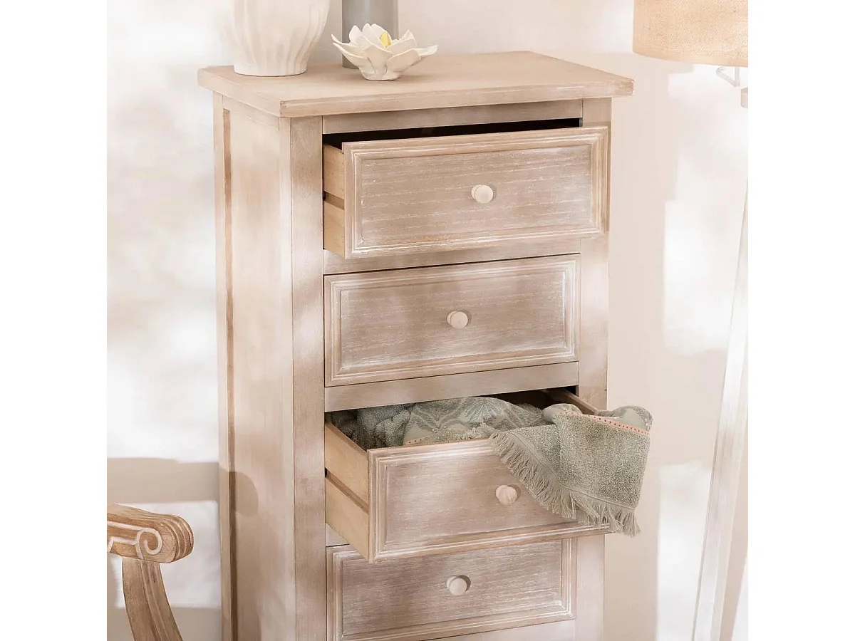 Chiffonnier 6 Tiroirs "Charme" 113cm Naturel