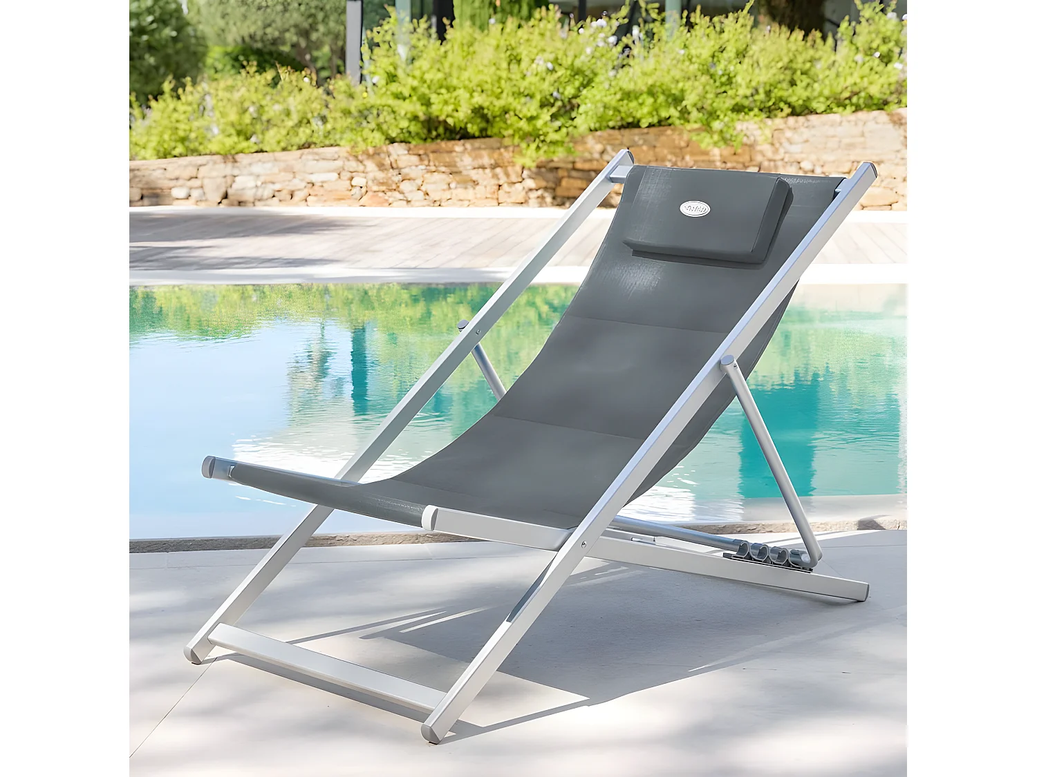 Chilienne inclinable Honolulu gris ardoise Hespéride