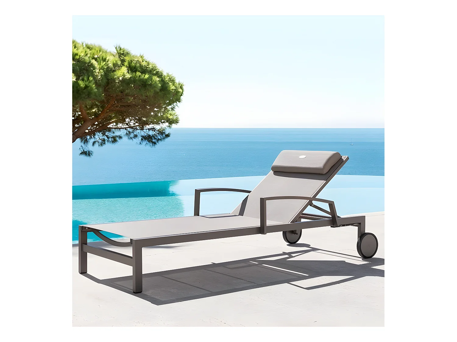 Transat Ocala inclinable noisette/tonka Hespéride