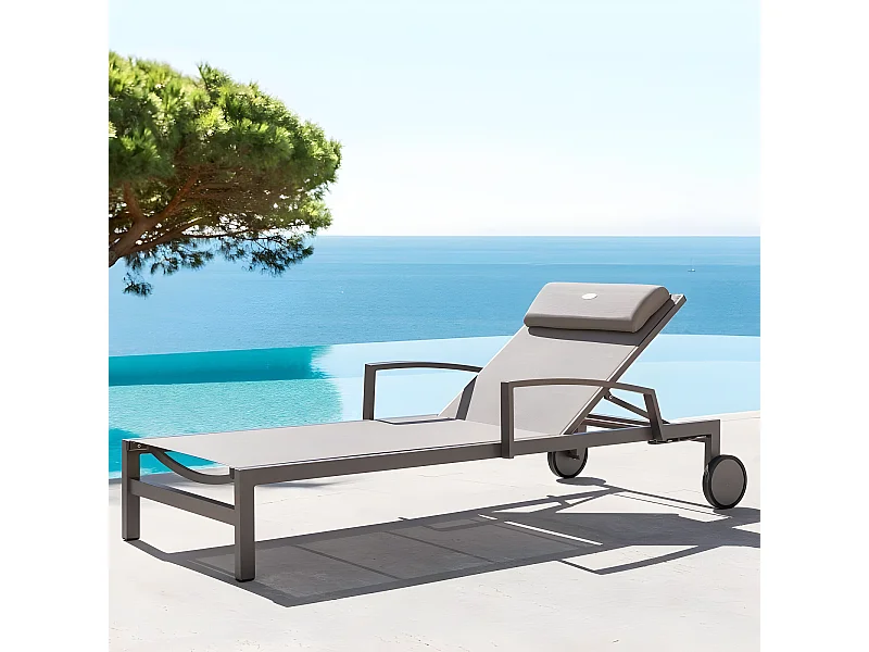 Transat Ocala inclinable noisette/tonka Hespéride