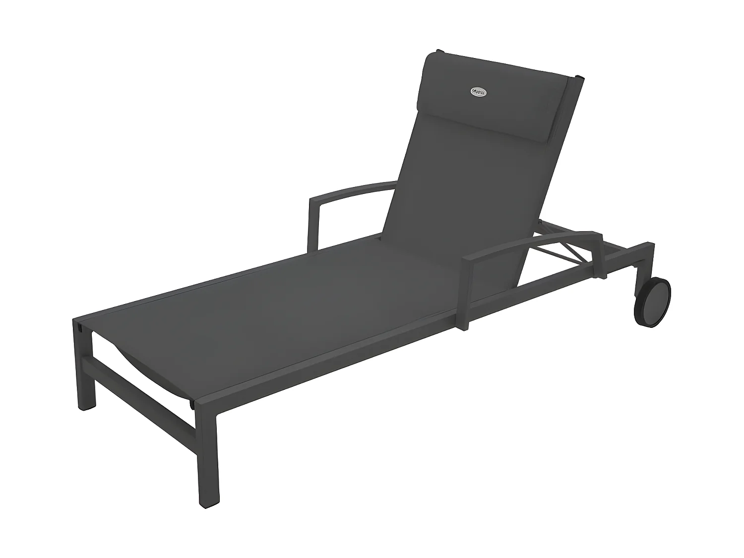Transat Ocala inclinable anthracite/graphite Hespéride