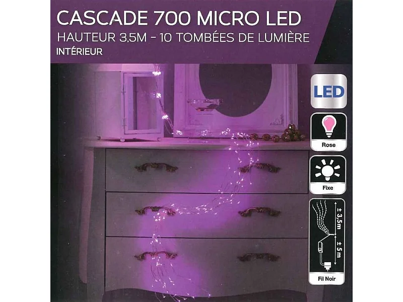 Guirlande copper cascade 700 LED roses