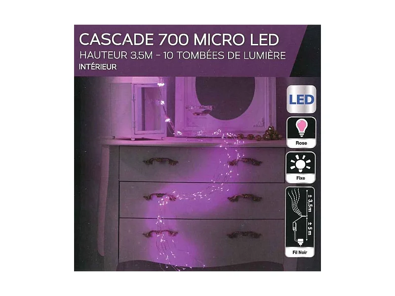 Guirlande copper cascade 700 LED roses