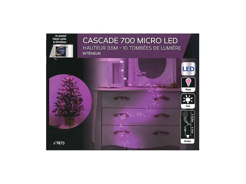 Guirlande copper cascade 700 LED roses