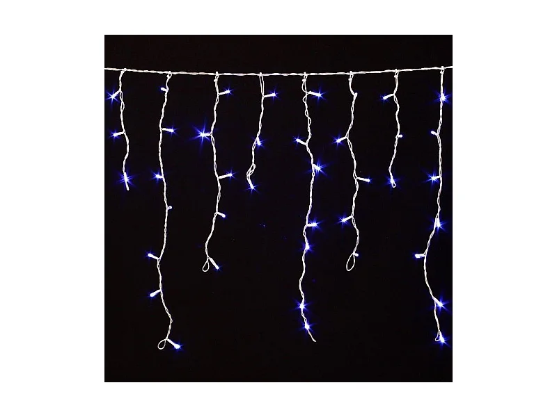 Guirlande 240 LED tombée de neige bleu fil transparent