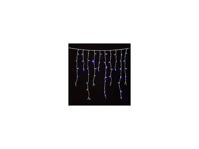 Guirlande 240 LED tombée de neige bleu fil transparent