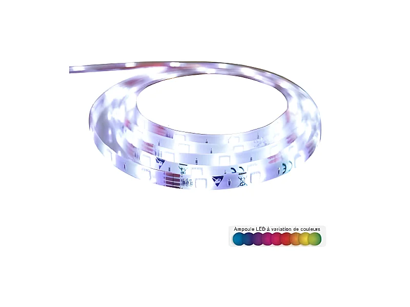 Ruban 150 Leds 5 m multicolore télécommande Atmosphera