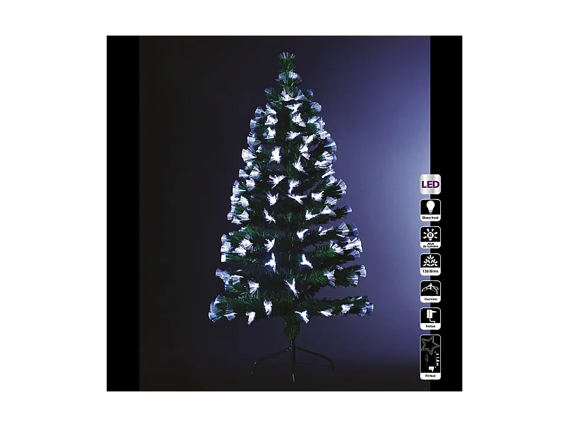 Sapin de Noël 120 cm vert lumineux LED blanc