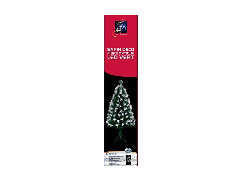 Sapin de Noël 120 cm vert lumineux LED blanc