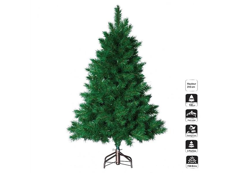 Sapin de Noël 210 cm vert Crystal