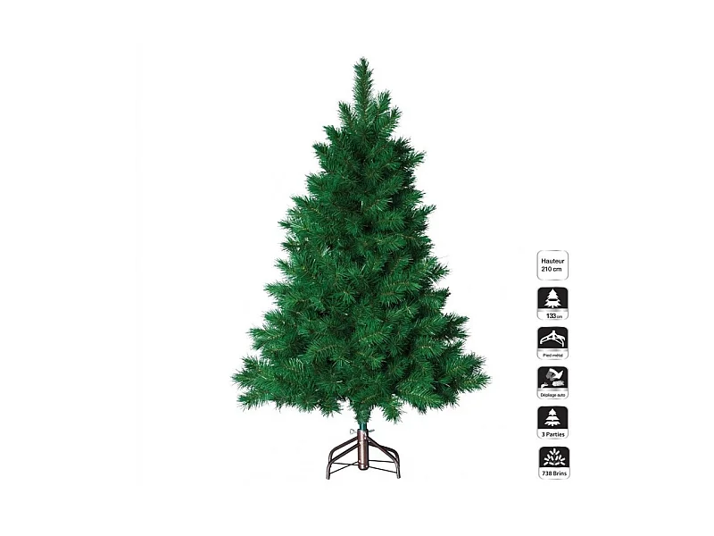 Sapin de Noël 210 cm vert Crystal