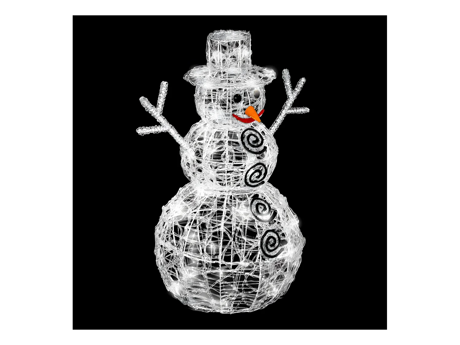 Décoration Lumineuse "Bonhomme de Neige" 61cm Blanc Froid