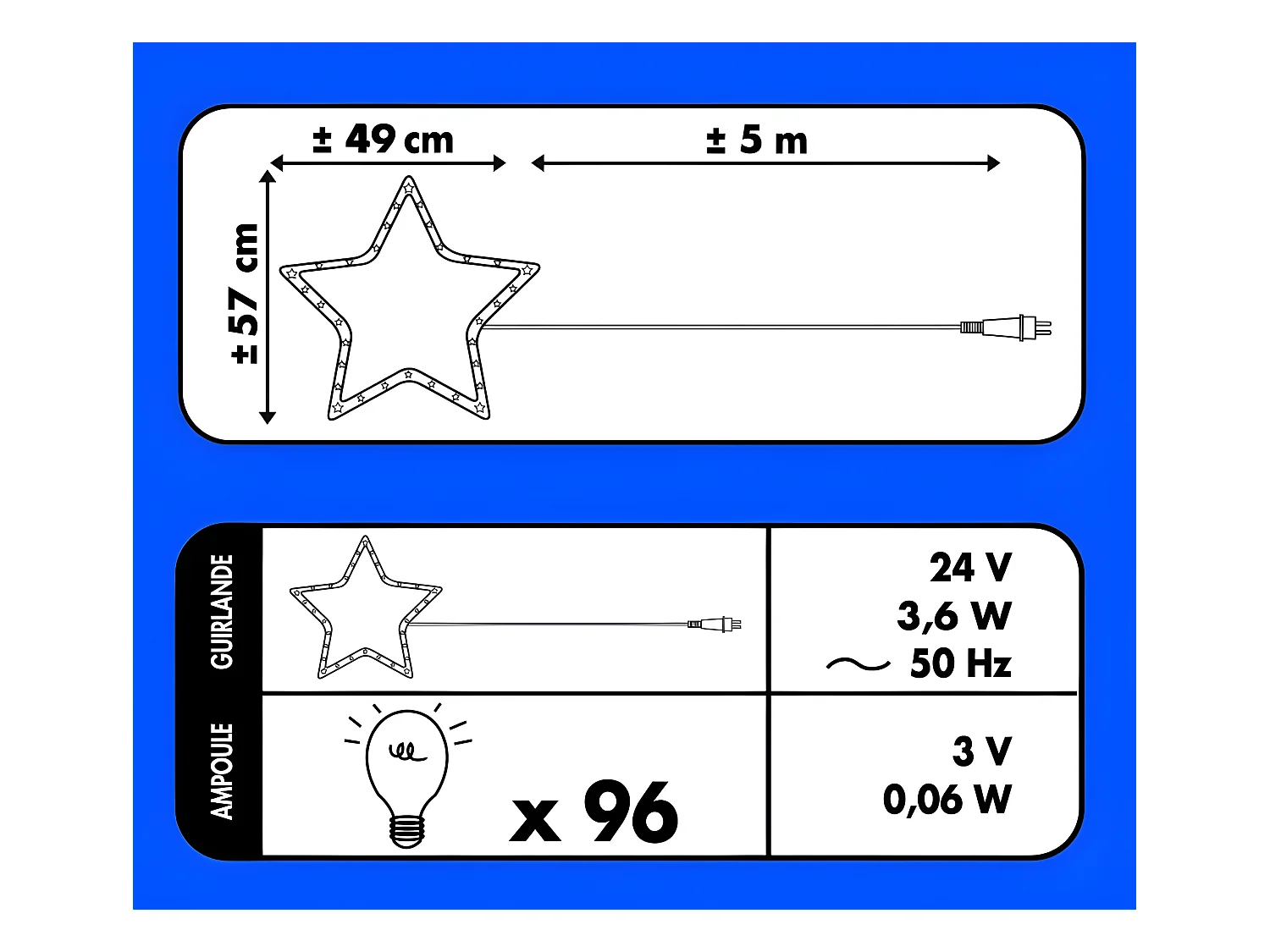 Décoration Lumineuse "Bonhomme de Neige" 61cm Blanc Froid