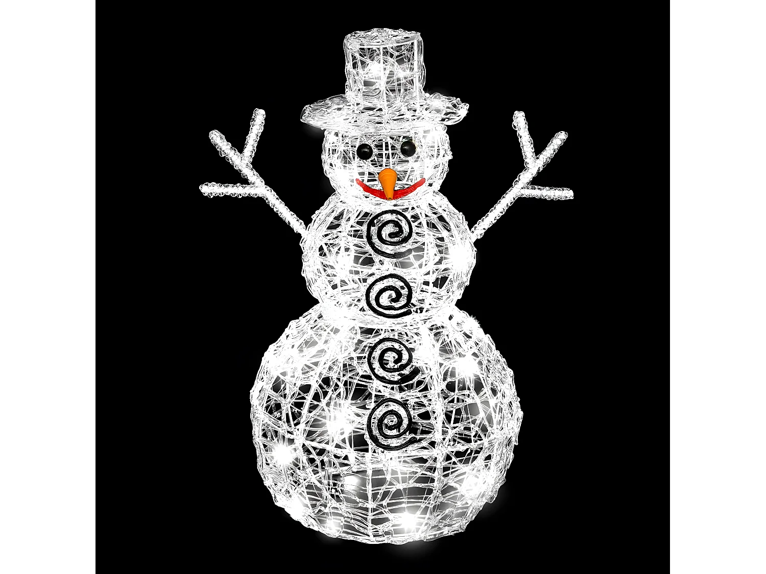 Décoration Lumineuse "Bonhomme de Neige" 61cm Blanc Froid