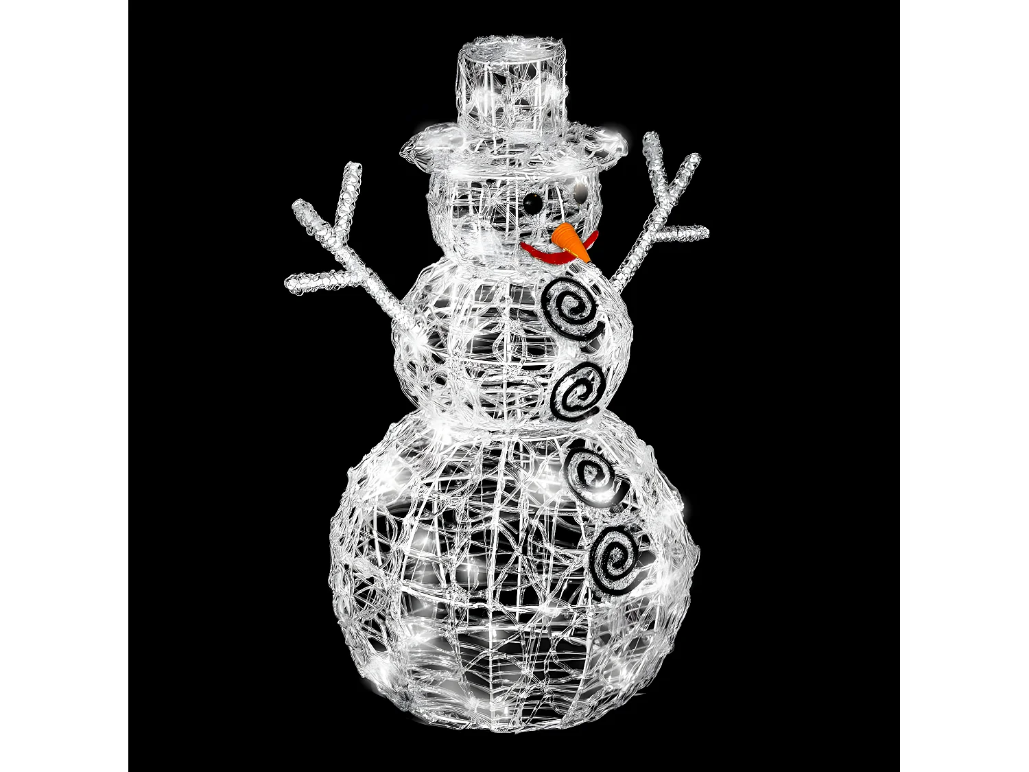 Décoration Lumineuse "Bonhomme de Neige" 61cm Blanc Froid