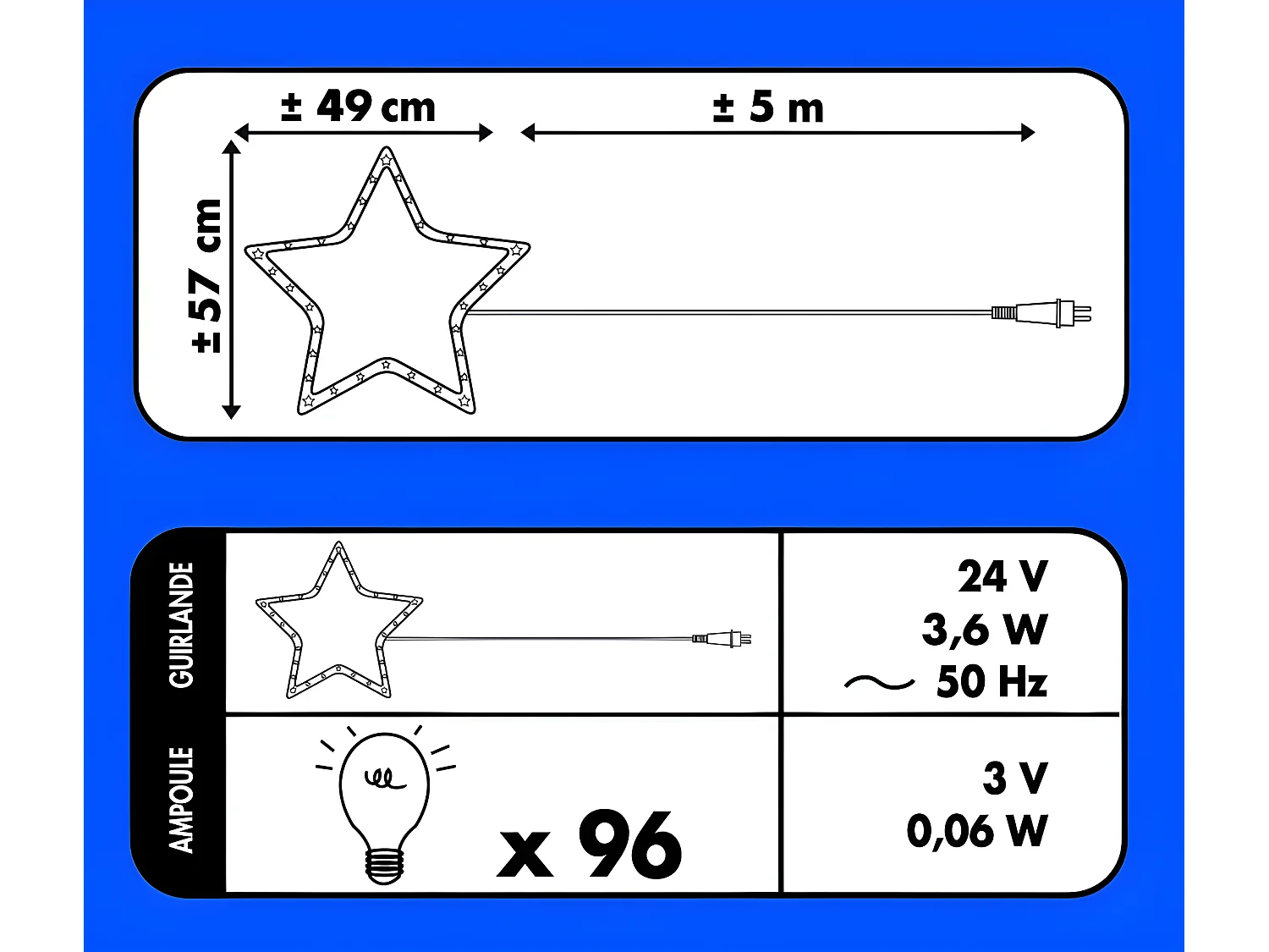 Décoration Lumineuse "Bonhomme de Neige" 61cm Blanc Froid