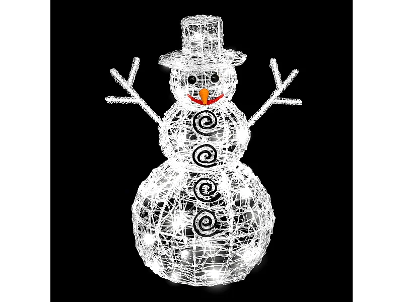 Décoration Lumineuse "Bonhomme de Neige" 61cm Blanc Froid