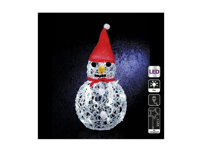 Bonhomme de neige lumineux blanc