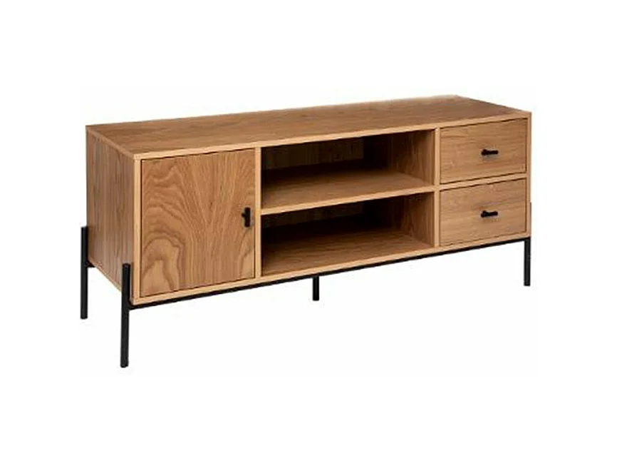 Meuble TV 1 Porte & 2 Tiroirs "Simon" 127cm Beige