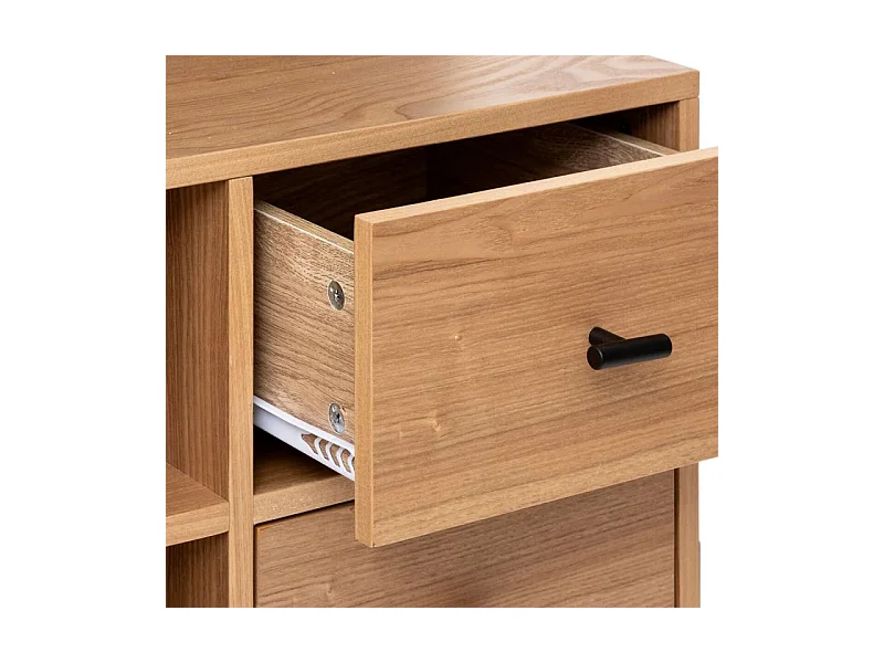 Meuble TV 1 Porte & 2 Tiroirs "Simon" 127cm Beige