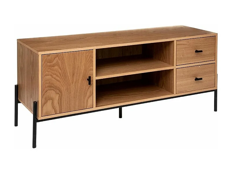 Meuble TV 1 Porte & 2 Tiroirs "Simon" 127cm Beige