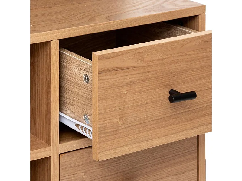 Meuble TV 1 Porte & 2 Tiroirs "Simon" 127cm Beige