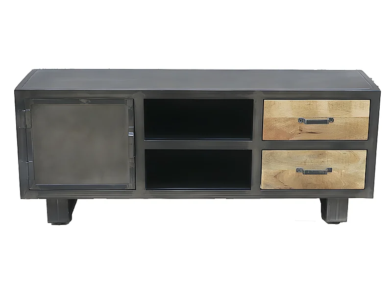 Meuble TV métal et bois Jodhpur 150 cm