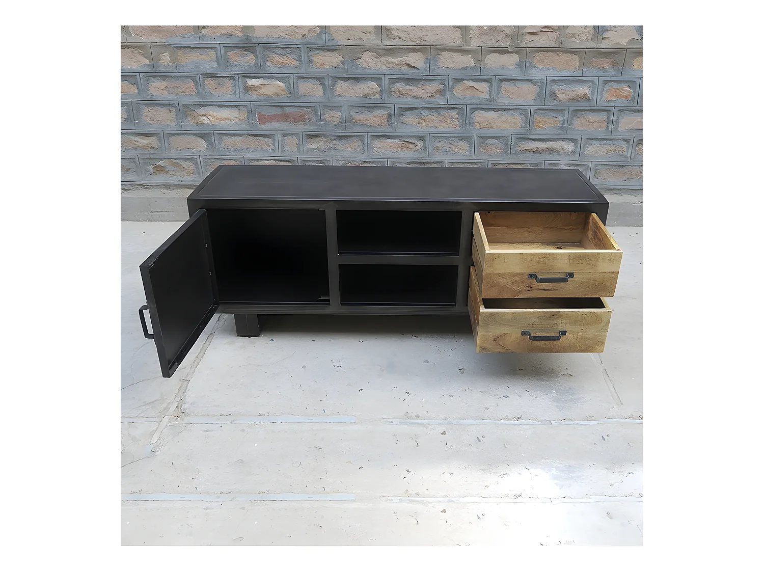 Meuble TV métal et bois Jodhpur 150 cm