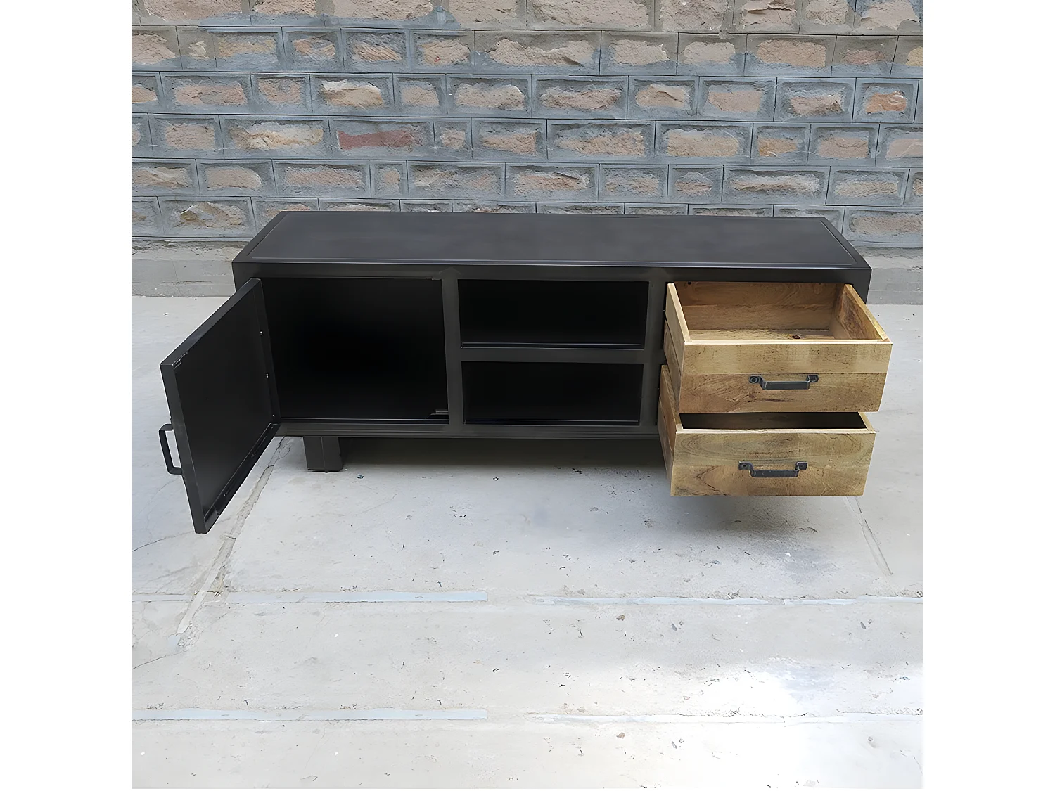Meuble TV métal et bois Jodhpur 150 cm