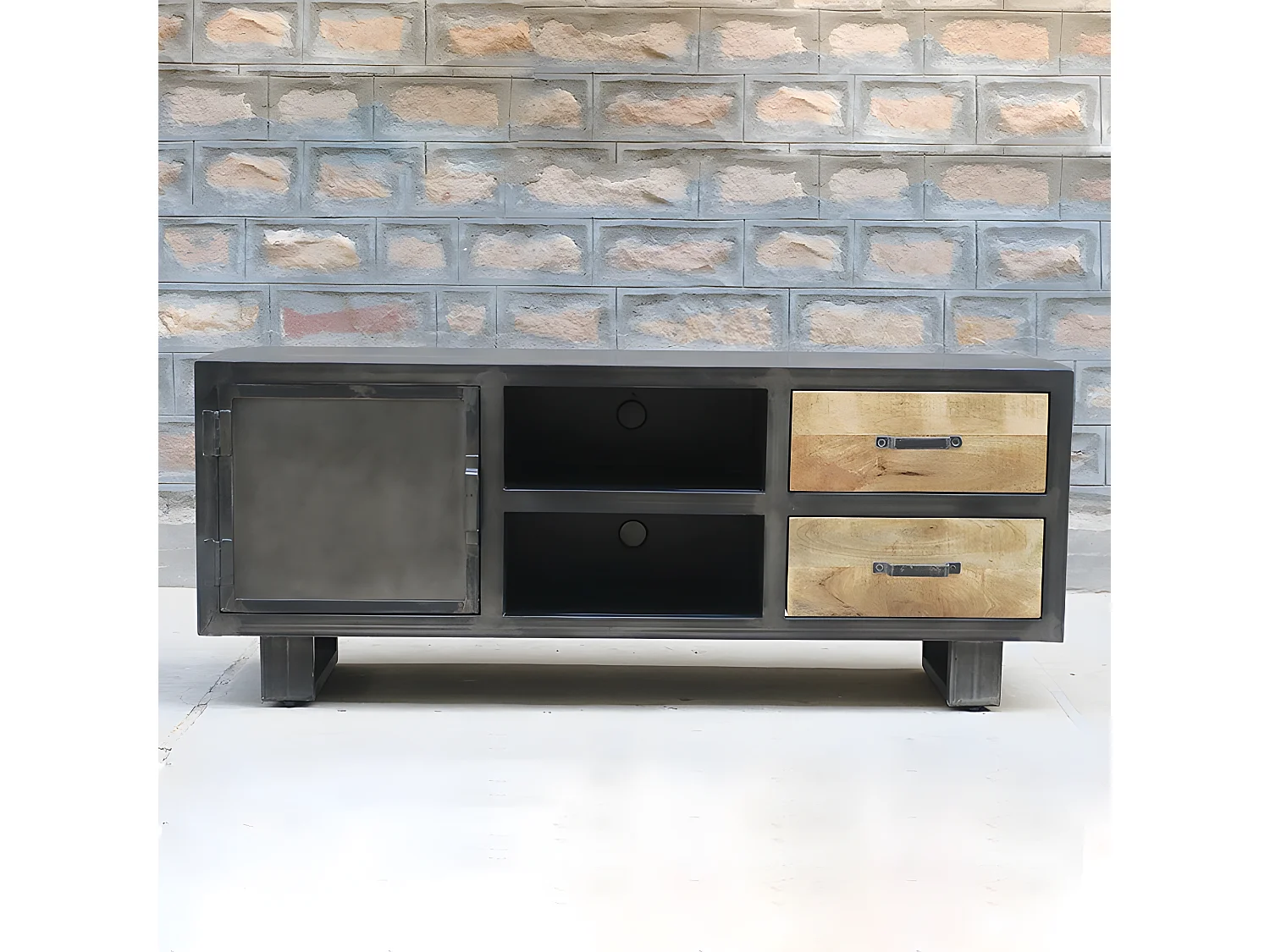 Meuble TV métal et bois Jodhpur 150 cm