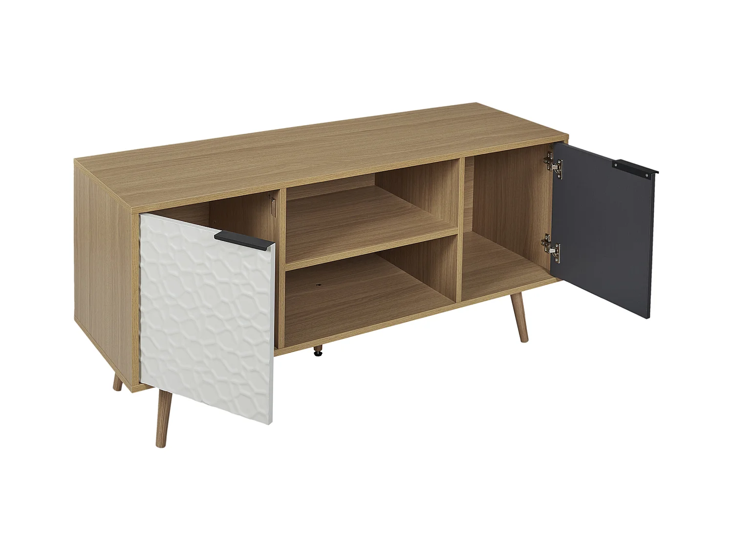 Meuble Tv Sven Blanc, Gris, Marron