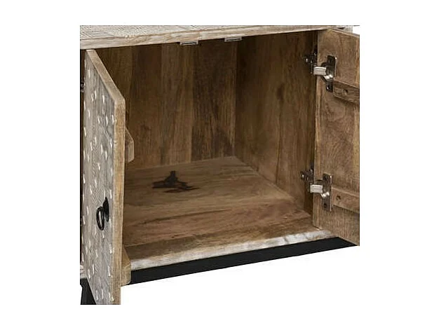 Meuble TV 2 Portes & 2 Tiroirs "Ajay" 140cm Beige