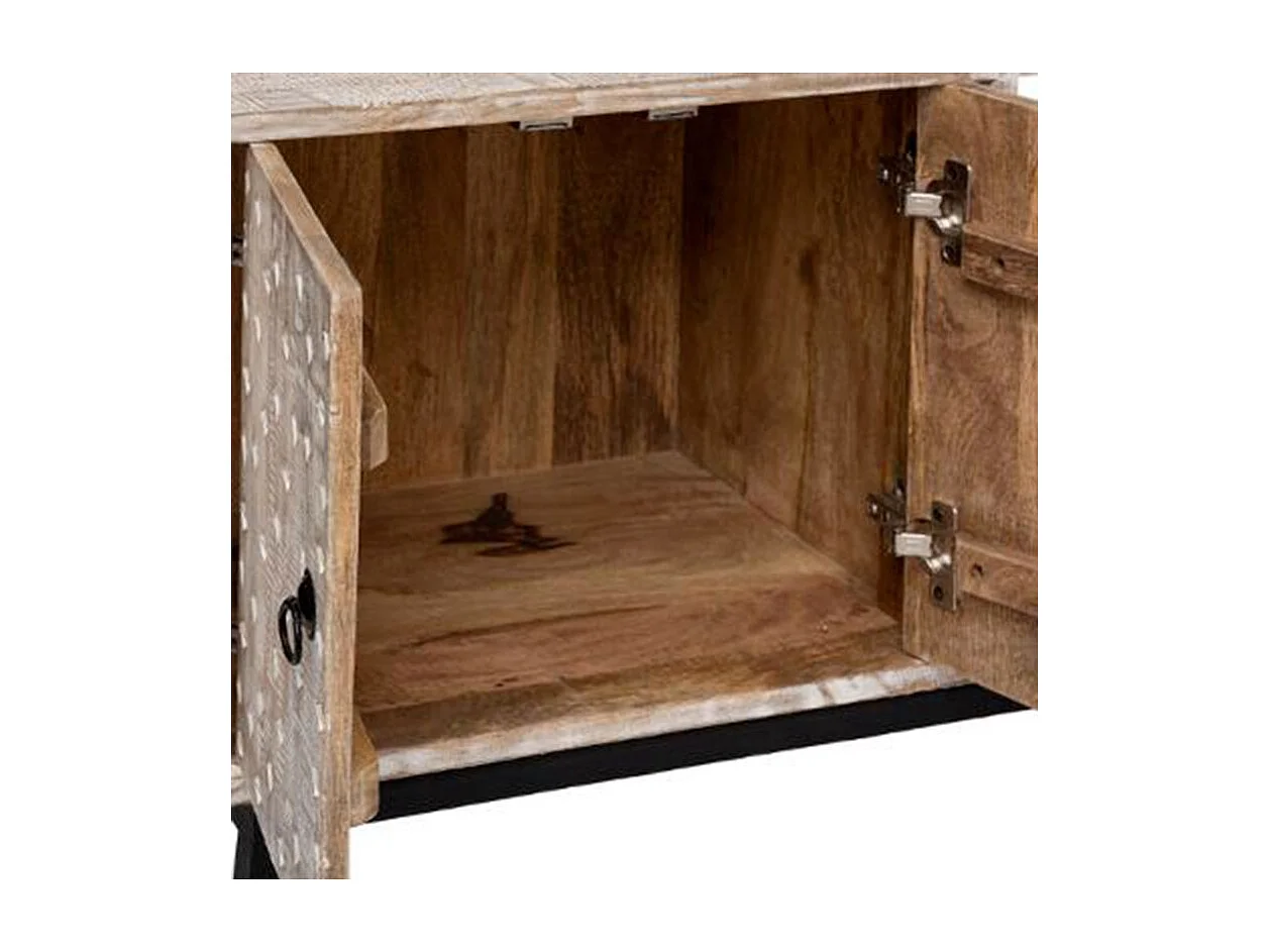 Meuble TV 2 Portes & 2 Tiroirs "Ajay" 140cm Beige