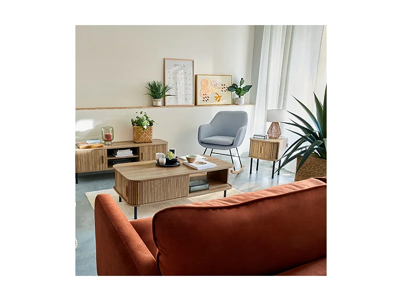 Meuble TV 2 Portes "Colva" 140cm Beige