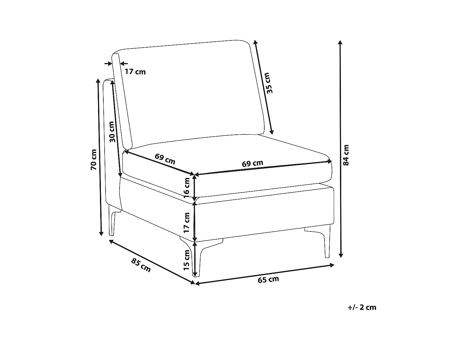 Sesselmodul EVJA Samtstoff Grau