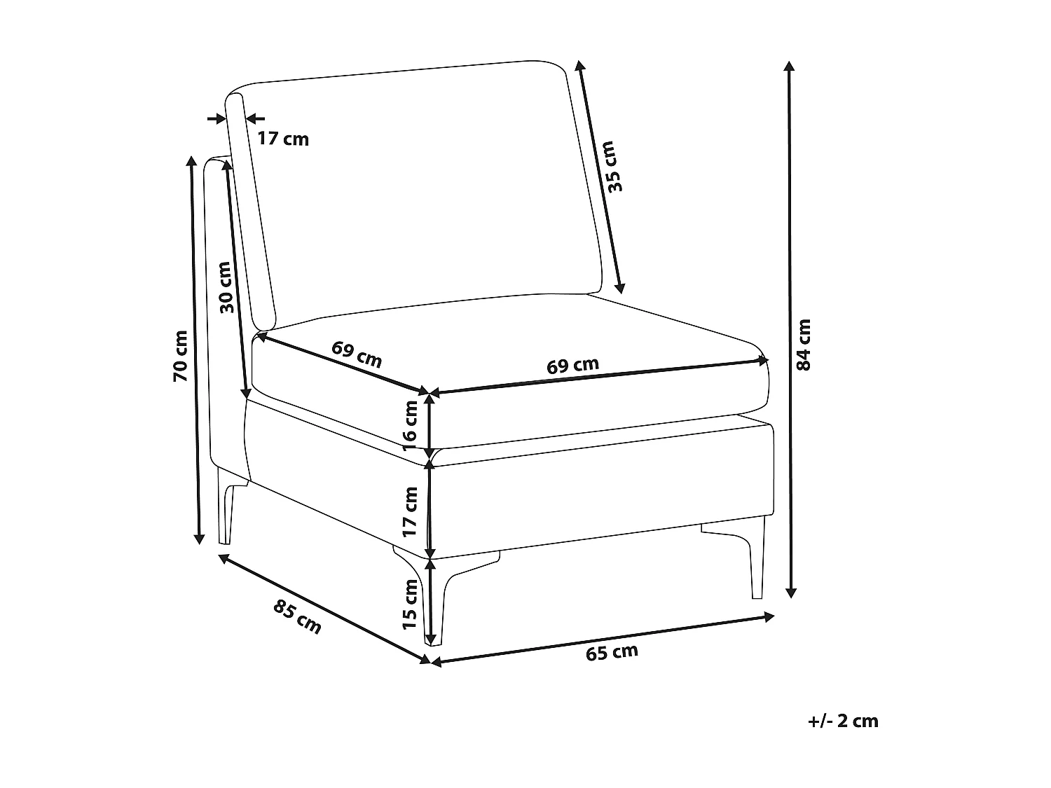 Module fauteuil EVJA Velours Gris