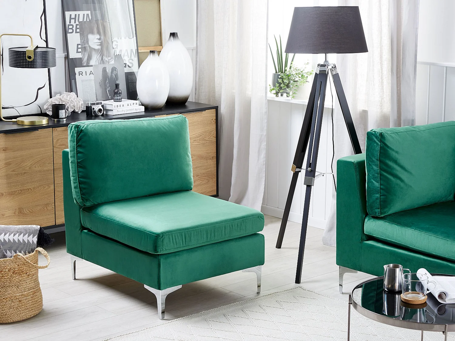 Poltrona modular EVJA Veludo Verde