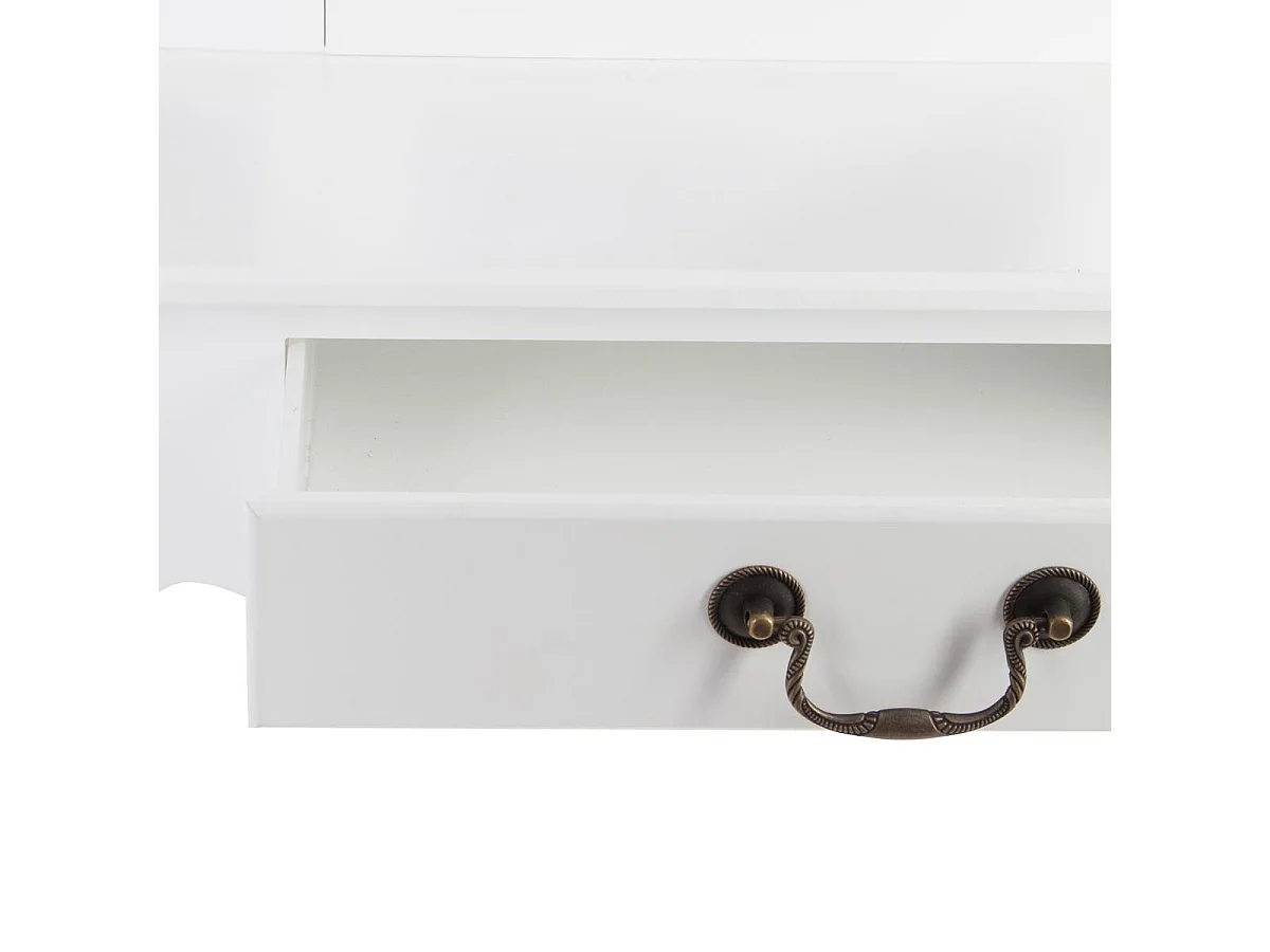 Coiffeuse Moderne "Aurell" 128cm Blanc